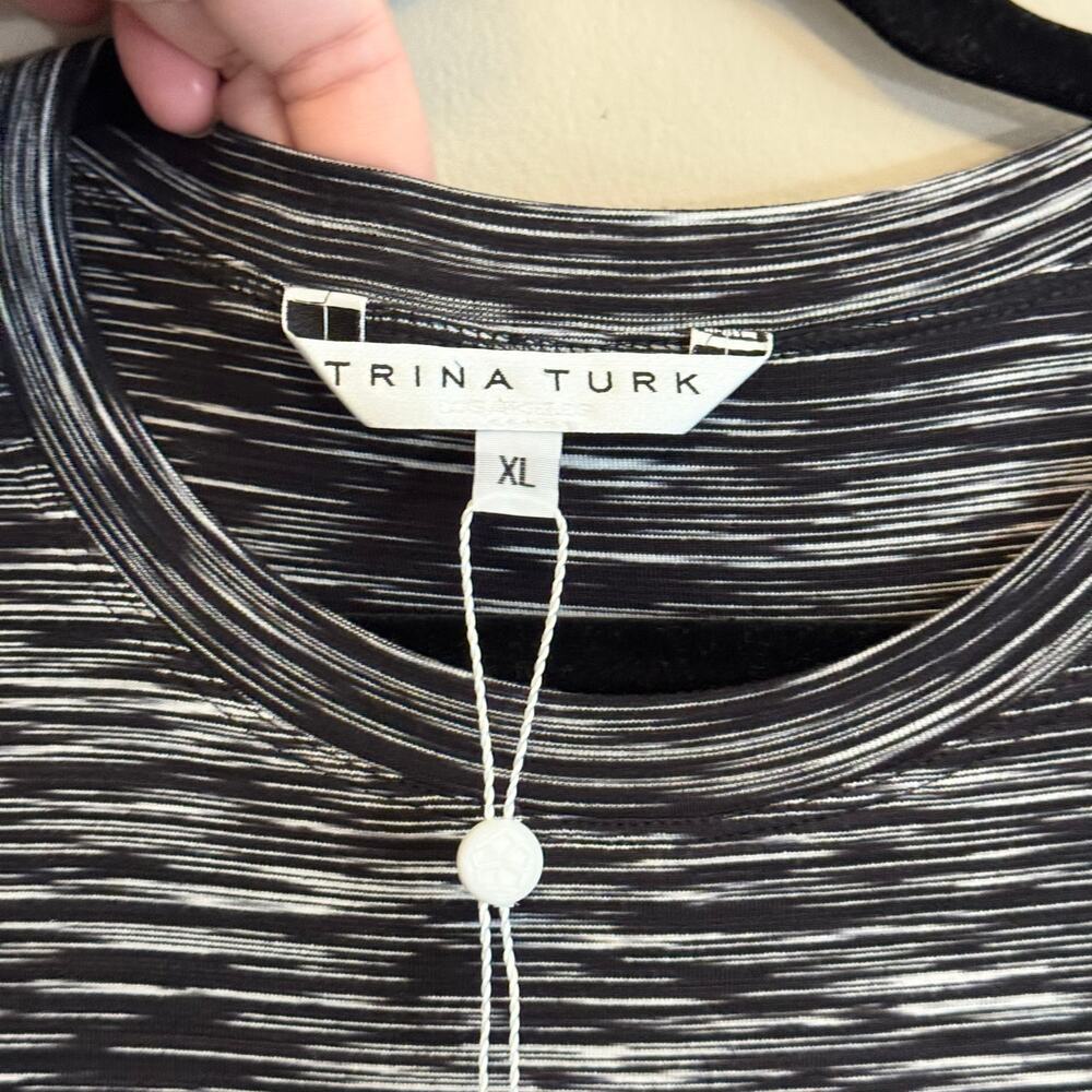 Trina Turk Womens Black Stretch Knit Long Sleeve Bellingham Sheath Dress XL NWT - Picture 4 of 9